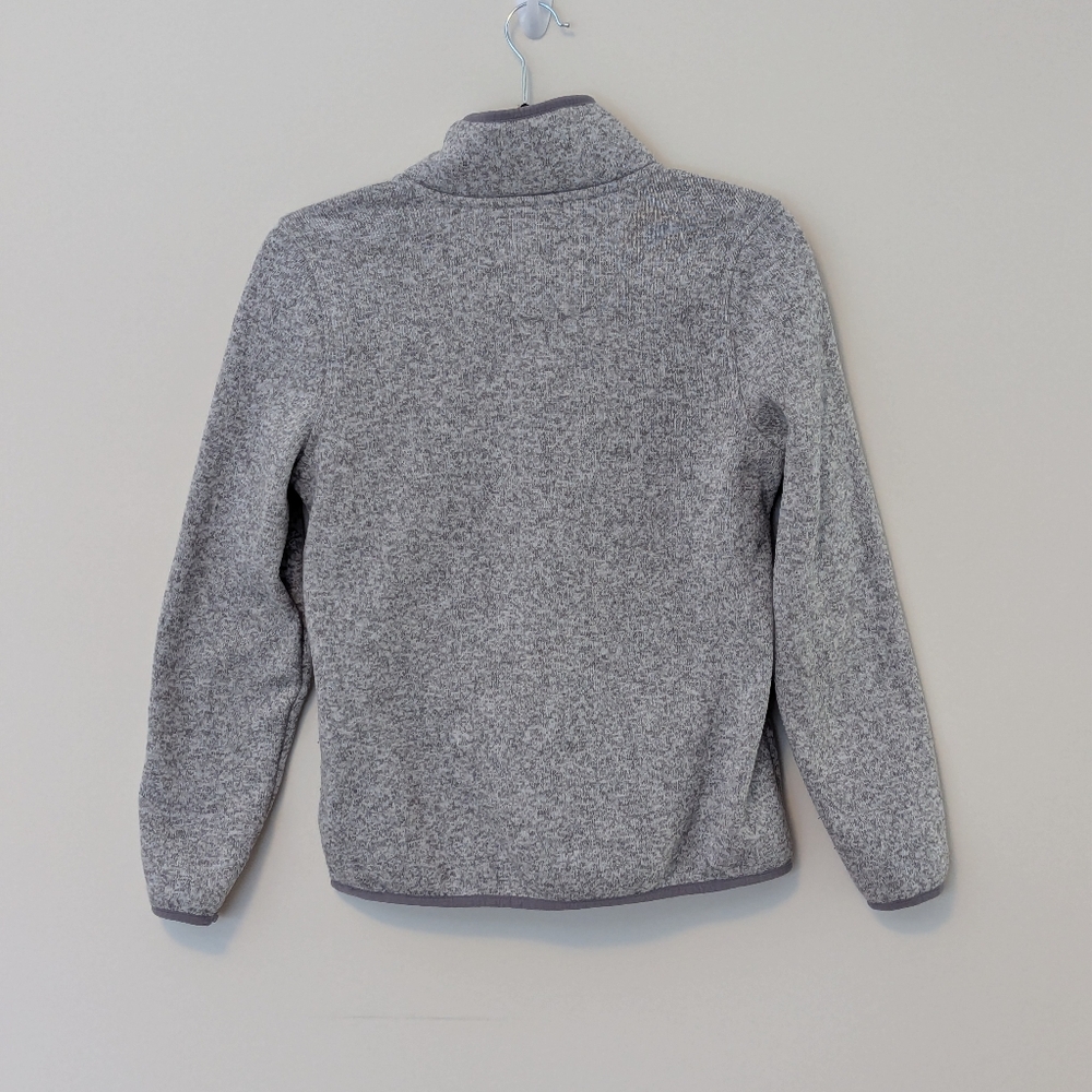 L.L.Bean Gray Heathered Pewter Sweater Fleece Pullover, Petite Small - Picture 4 of 7